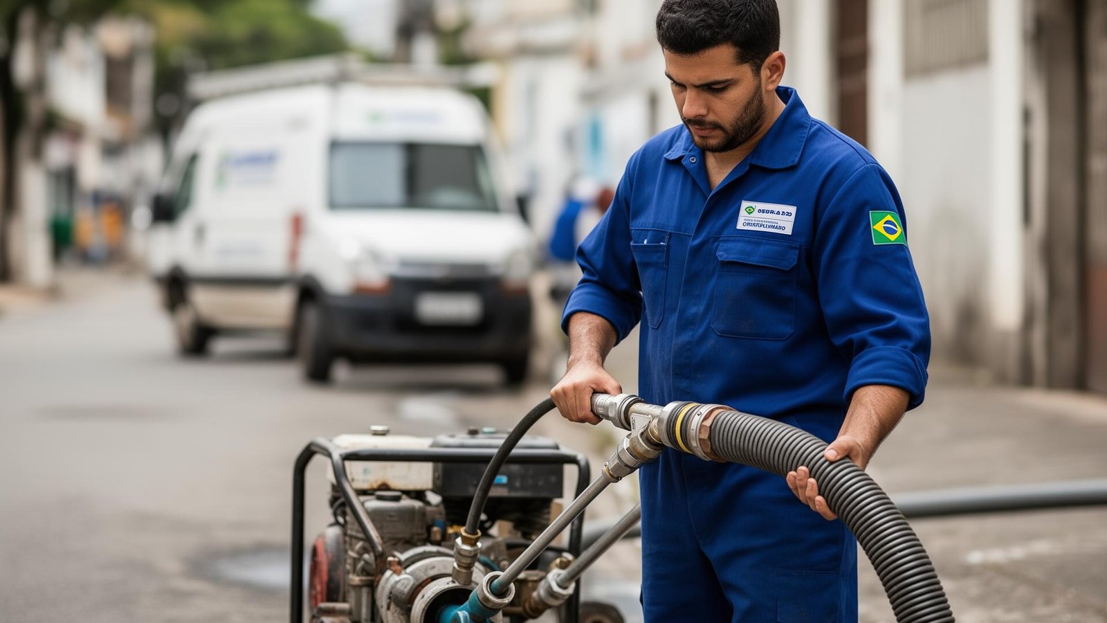 Desentupidora em Feira de Santana - profissional realizando desentupimento